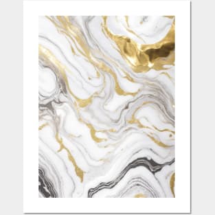 Silver marble gradient Posters and Art